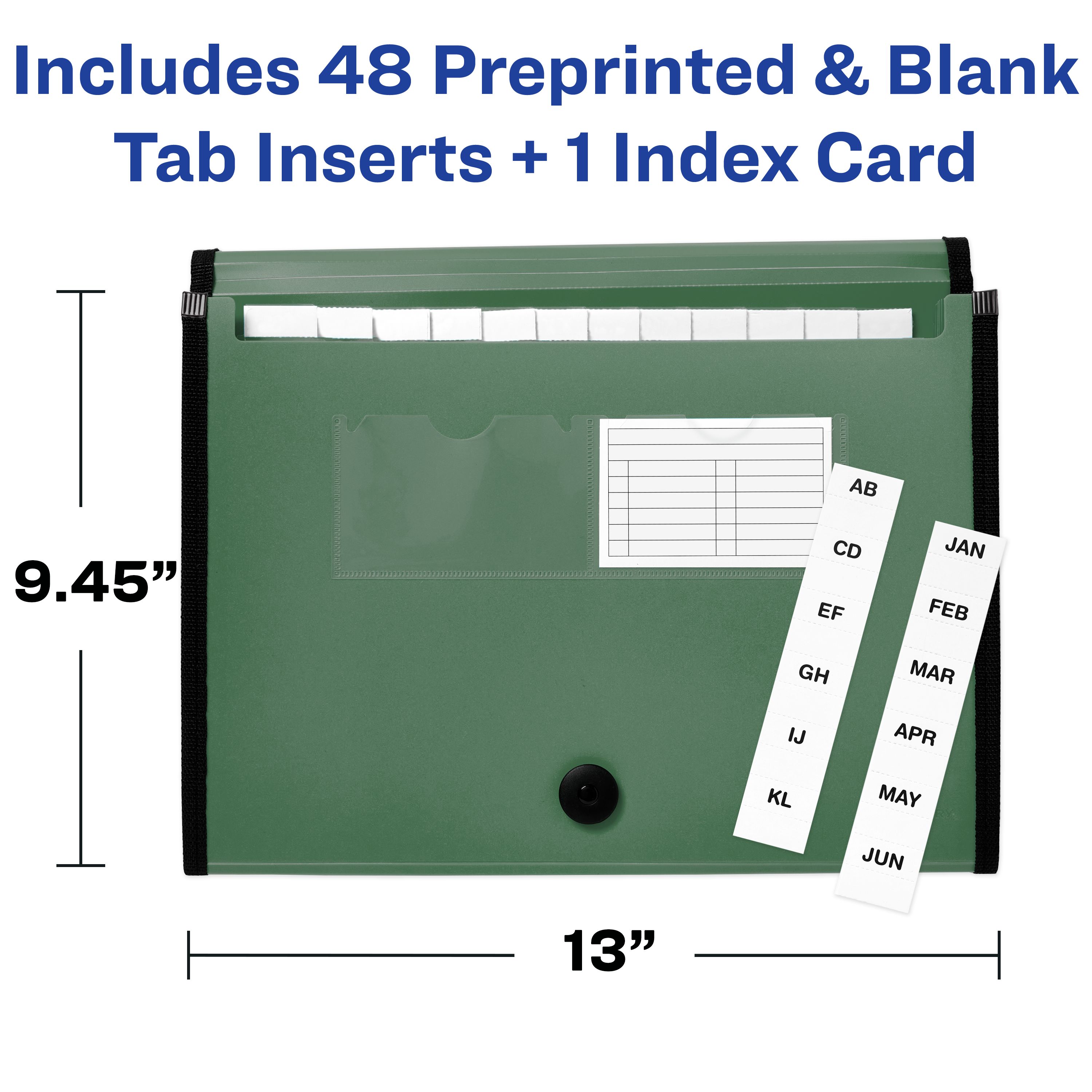 Expanding File Folder, 13-Pocket, Sage 73555 | Avery